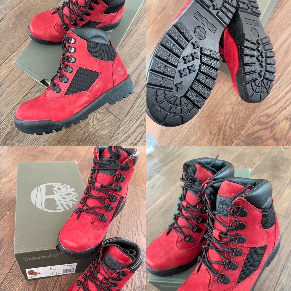 Timberland kid Red and Black Boots